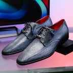 Lucca Stingray and Ostrich dress Derby's Tasseled Laces Shoes Navy