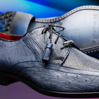 Lucca Stingray and Ostrich dress Derby's Tasseled Laces Shoes Navy