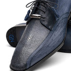 Lucca Stingray and Ostrich dress Derby's Tasseled Laces Shoes Navy