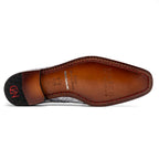 Lucca Stingray and Ostrich Dress Derby's Shoes Gray Newspaper