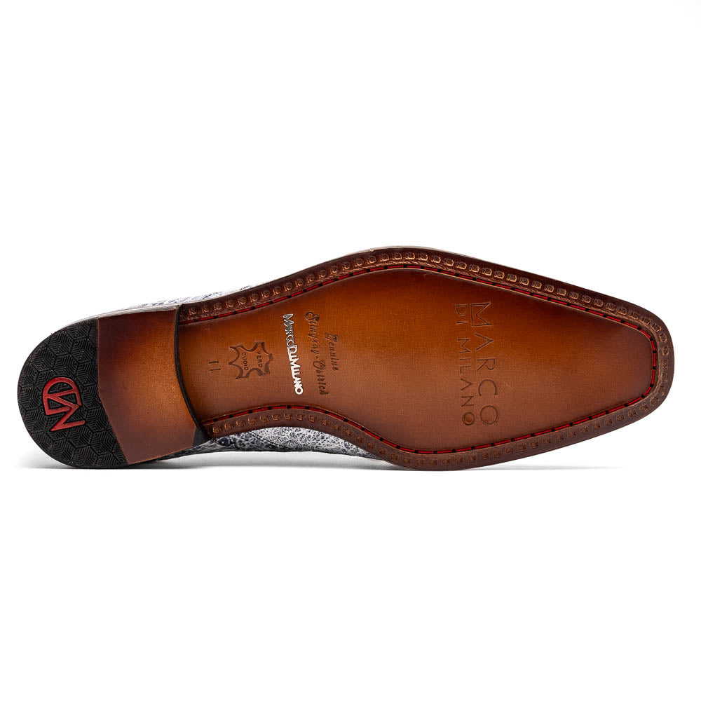 Lucca Stingray and Ostrich Dress Derby's Shoes Gray Newspaper