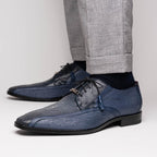 Lucca Stingray and Ostrich dress Derby's Tasseled Laces Shoes Navy