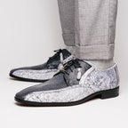 Lucca Stingray and Ostrich Dress Derby's Shoes Gray Newspaper