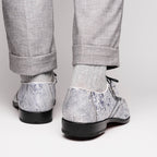 Lucca Stingray and Ostrich Dress Derby's Shoes Gray Newspaper