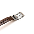 LUCIANO Genuine Caiman Back &Belly Exotic Belt Brown / Cognac