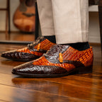 Men's Shoes Genuine caiman crocodile Luciano Brown / Cognac