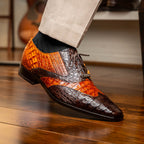 Men's Shoes Genuine caiman crocodile Luciano Brown / Cognac