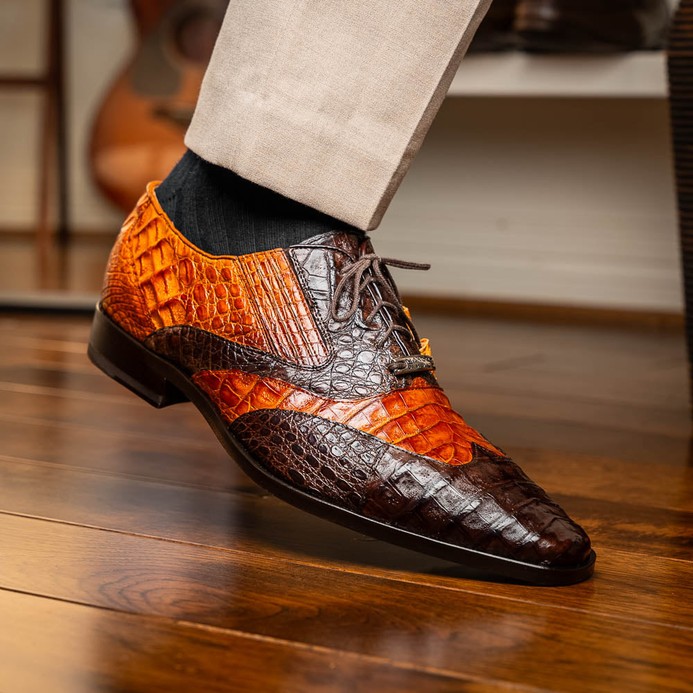 Men's Shoes Genuine caiman crocodile Luciano Brown / Cognac