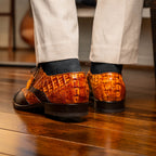 Men's Shoes Genuine caiman crocodile Luciano Brown / Cognac
