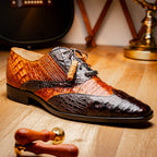 Men's Shoes Genuine caiman crocodile Luciano Brown / Cognac