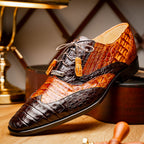 Men's Shoes Genuine caiman crocodile Luciano Brown / Cognac
