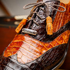 Men's Shoes Genuine caiman crocodile Luciano Brown / Cognac