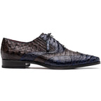Luciano Two Tone Wingtip Dress Derby's Shoes Caiman Leather Navy / Brown