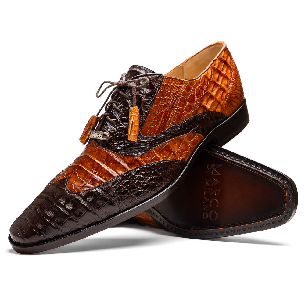 Men's Shoes Genuine caiman crocodile Luciano Brown / Cognac