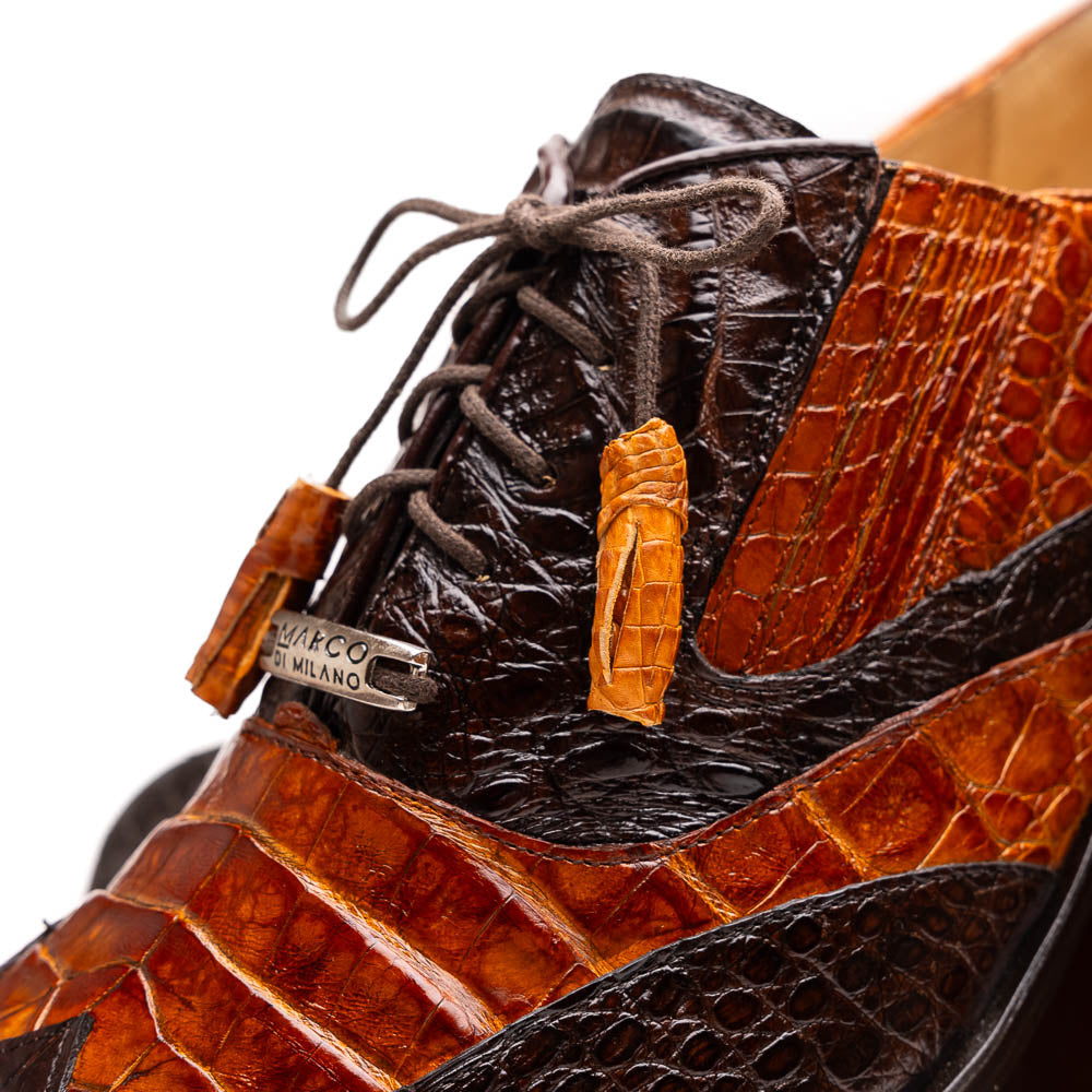 Men's Shoes Genuine caiman crocodile Luciano Brown / Cognac