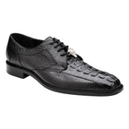 Belvedere Genuine Caiman and Lizard Bicycle toe lace up Shoes Lusso Black