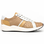 Lyon II Genuine Ostrich and Calfskin Fashion Sneaker Orix / White