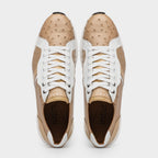Lyon II Genuine Ostrich and Calfskin Fashion Sneaker Orix / White