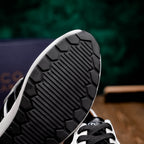 Lyon II Genuine Ostrich and Calfskin Fashion Sneaker Black / White