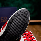 Lyon II Genuine Ostrich and Calfskin Fashion Sneaker Red / White