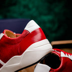 Lyon II Genuine Ostrich and Calfskin Fashion Sneaker Red / White