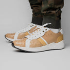 Lyon II Genuine Ostrich and Calfskin Fashion Sneaker Orix / White