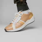 Lyon II Genuine Ostrich and Calfskin Fashion Sneaker Orix / White