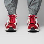 Lyon II Genuine Ostrich and Calfskin Fashion Sneaker Red / White