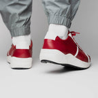 Lyon II Genuine Ostrich and Calfskin Fashion Sneaker Red / White