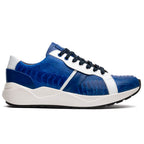 Lyon Genuine Ostrich Classic Calfskin Fashion Sneaker Blue / White