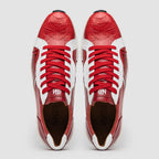 Lyon Genuine Ostrich and Calfskin Fashion Sneaker Red / White
