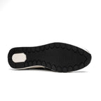 Lyon Genuine Ostrich and Classic Calfskin Fashion Sneaker Black / White