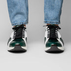 Lyon Genuine Ostrich and Calfskin Fashion Sneaker Green / White
