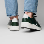 Lyon Genuine Ostrich and Calfskin Fashion Sneaker Green / White