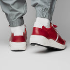Lyon Genuine Ostrich and Calfskin Fashion Sneaker Red / White