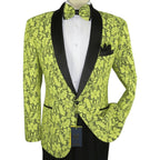 Manzini Insomnia blazer Stage Performer Formal Jacket Lace Design MZN116 Yellow - J.Valintin Men's Wear Legend - 71199