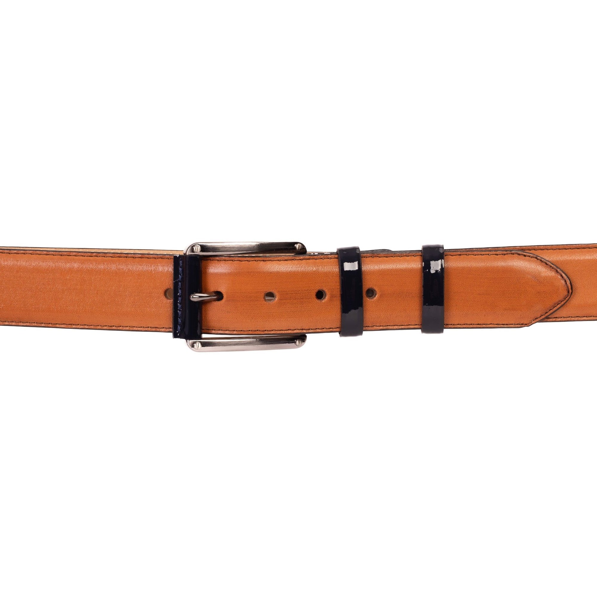 The Maratea Tan & Navy Leather Belt