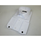 Men's Dress Shirt MARCUZZI Turkey 100% Soft Cotton French Cuffs Marc3 White