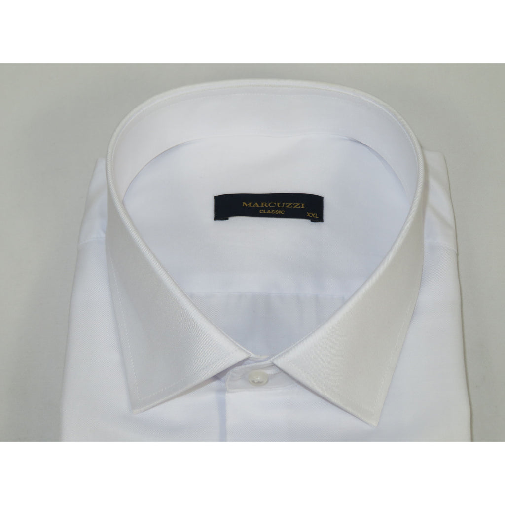 Men's Dress Shirt MARCUZZI Turkey 100% Soft Cotton French Cuffs Marc3 White