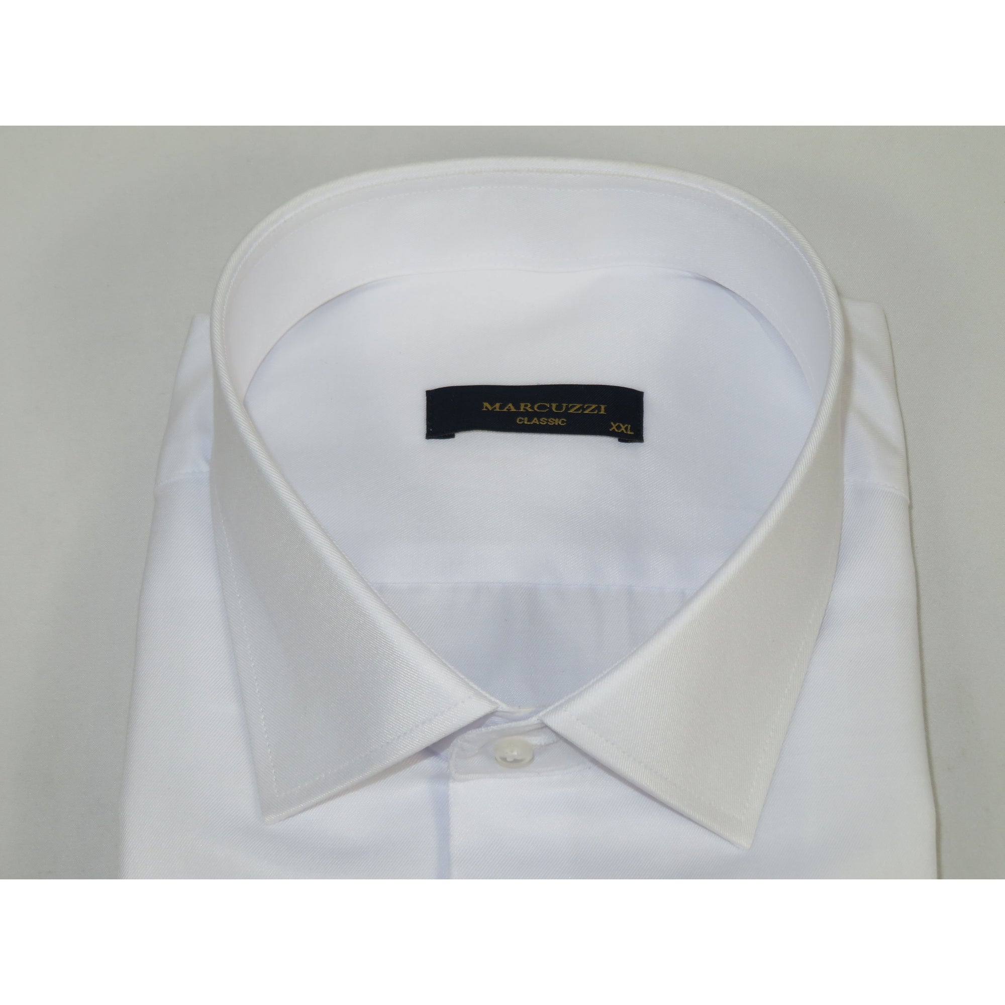 Men's Dress Shirt MARCUZZI Turkey 100% Soft Cotton French Cuffs Marc3 White