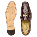 Belvedere Men's Shoes Bartolo Genuine Ostrich Loafer Brown 1026OB