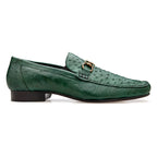 Belvedere Shoes Bartolo Ostrich Loafer Forest Green  1026OB