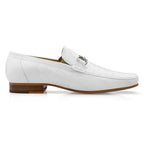 Belvedere Men's Shoes Bartolo Genuine Ostrich Loafer White 1026OB