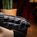 Marco Di Milano Genuine Hornback Caiman Skin Western Belt Marlboro Black