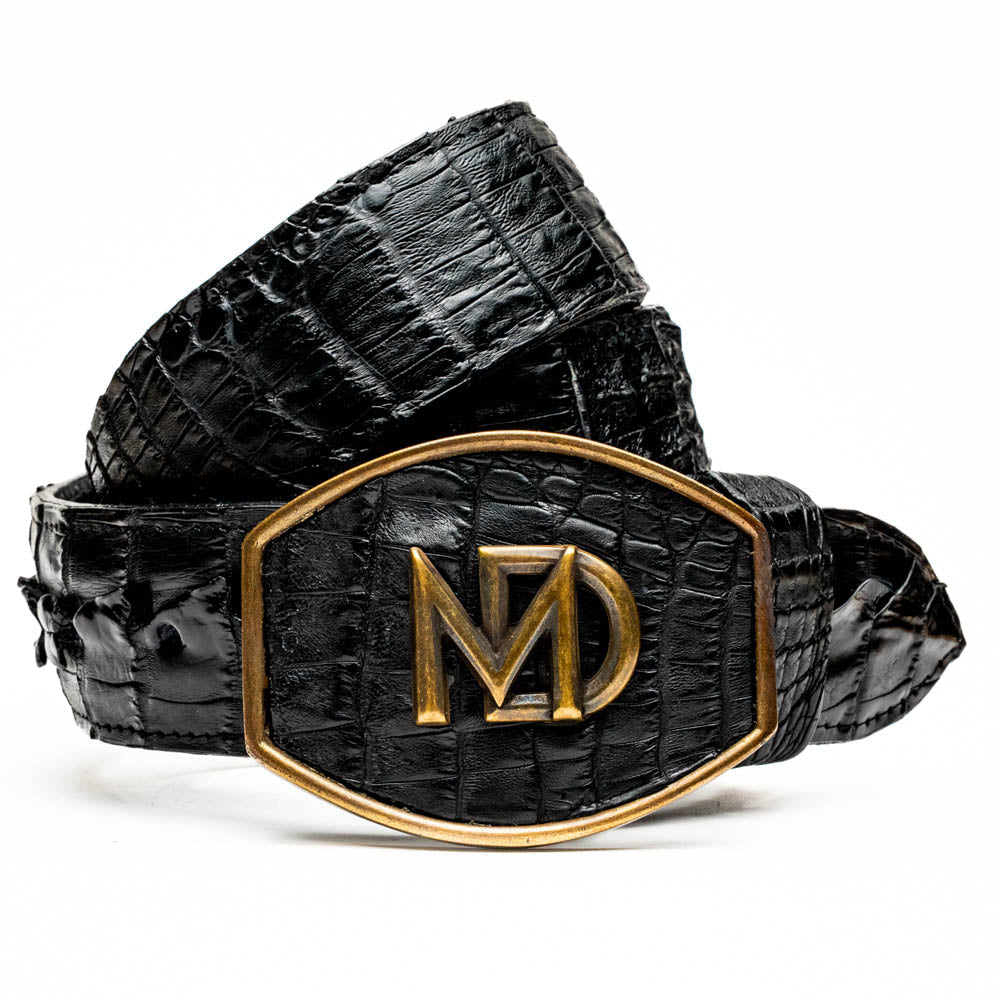 Marco Di Milano Genuine Hornback Caiman Skin Western Belt Marlboro Black