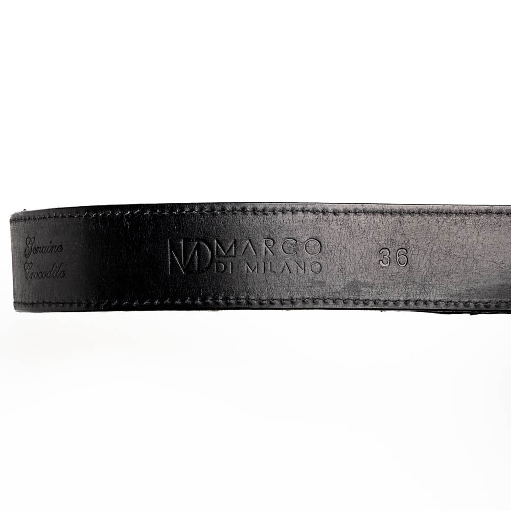 Marco Di Milano Genuine Hornback Caiman Skin Western Belt Marlboro Black