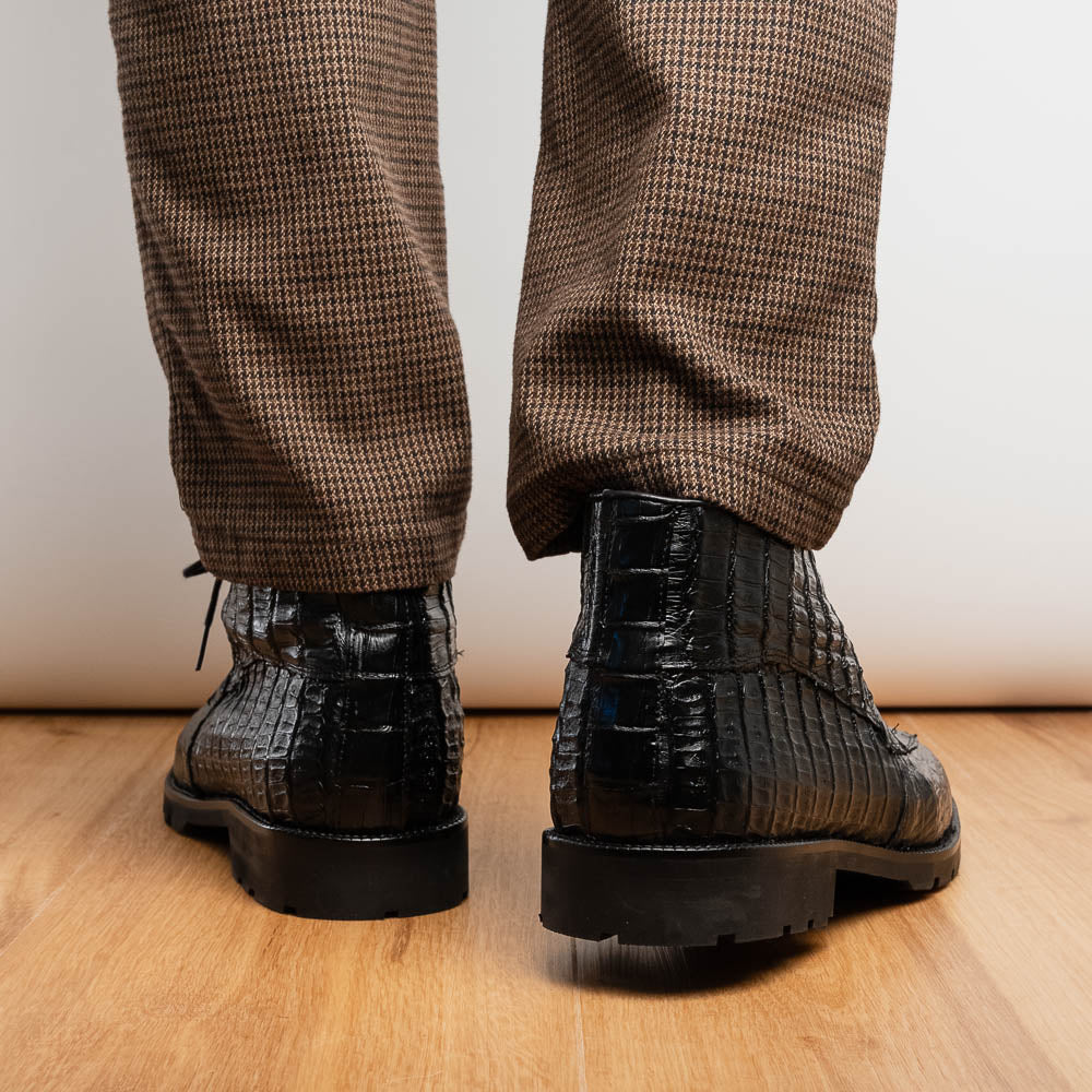 Marco Di Milano Genuine Caiman Crocodile Chukka Boot Martinelli Black