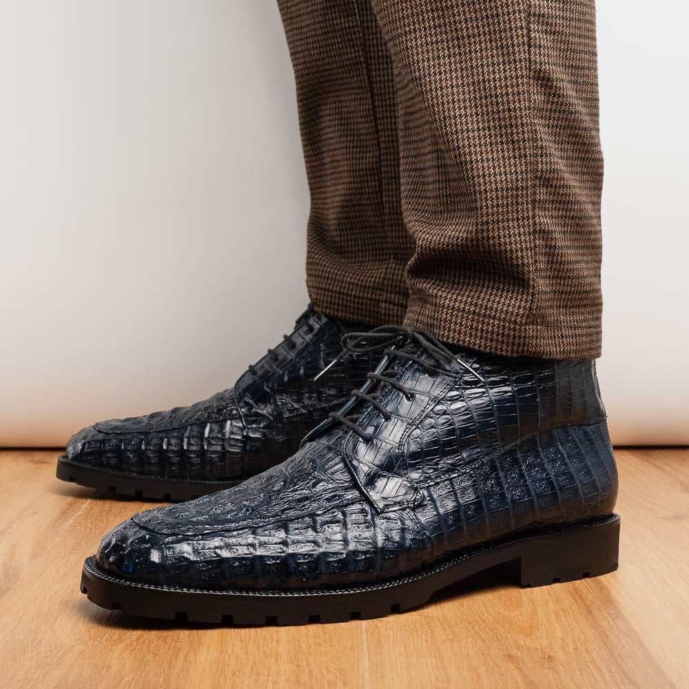Marco Di Milano Genuine Caiman Crocodile Chukka Boot Martinelli Navy