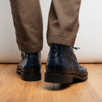 Marco Di Milano Genuine Caiman Crocodile Chukka Boot Martinelli Navy