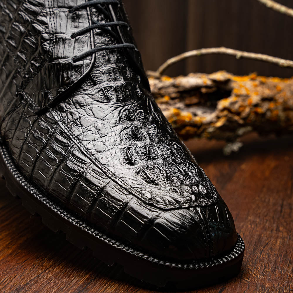 Marco Di Milano Genuine Caiman Crocodile Chukka Boot Martinelli Black